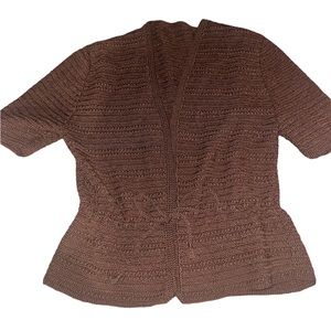 Brown knitted cardigan sweater